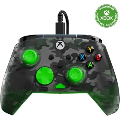Turtle Beach Rematch Core Camo Negro/Verde Gamepad con cable Con licencia para Xbox Series XS, Xbox One y PC Botones de audio, motores de vibración y disparadores de pulso, cable de 3 m Turtle Beach Rematch Core Camo Negro/Verde Gamepad con cable Con licencia para Xbox Series XS, Xbox One y PC Botones de audio, motores de vibración y disparadores de pulso, cable de 3 m