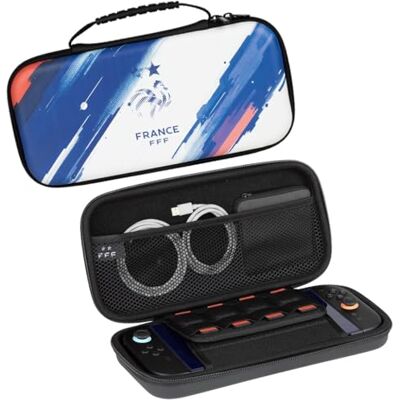 Konix FFF Bolsa de Transporte y protección Carry Bag para Nintendo Switch 2 Bolsillo de Malla para Accesorios 8 Compartimentos para Juegos Azul, Blanco y Rojo Konix FFF Bolsa de Transporte y protección Carry Bag para Nintendo Switch 2 Bolsillo de Malla para Accesorios 8 Compartimentos para Juegos Azul, Blanco y Rojo