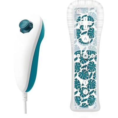 QUMOX Mando a distancia y Nunchuck compatibles con consolas Wii/Wii U (Motion Plus no incluido), Cian QUMOX Mando a distancia y Nunchuck compatibles con consolas Wii/Wii U (Motion Plus no incluido), Cian