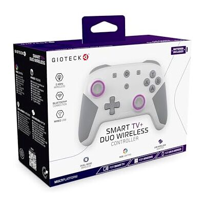 Gioteck Smart TV+ DUO Wireless (Bluetooth & Dongle) Controller for Cloud Gaming, PC, Smart TV, Mobile Grey. Desgined for Smart TV's with Xbox Game Pass Gioteck Smart TV+ DUO Wireless (Bluetooth & Dongle) Controller for Cloud Gaming, PC, Smart TV, Mobile Grey. Desgined for Smart TV's with Xbox Game Pass