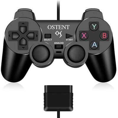 OSTENT Wired Analógico Controlador para Sony PS2 PS1 PS One PSX Console Gamepad, Joystick, Joypad, para Sony Playstation 1/2 Console Vibration Video Games OSTENT Wired Analógico Controlador para Sony PS2 PS1 PS One PSX Console Gamepad, Joystick, Joypad, para Sony Playstation 1/2 Console Vibration Video Games