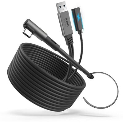 KIWI design Cable Link con carga 4m para Quest 3/2/Pro/Pico4, 5Gbps USB-C KIWI design Cable Link con carga 4m para Quest 3/2/Pro/Pico4, 5Gbps USB-C