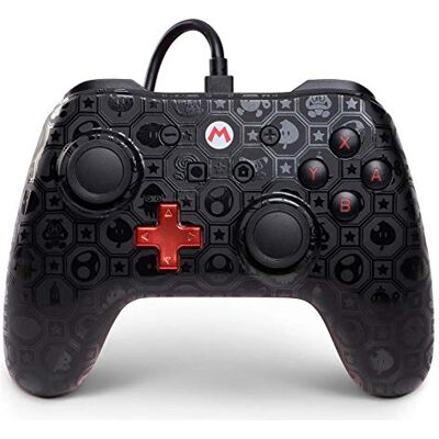 Power A PowerA Mando con cable para Nintendo Switch, diseño de Super Mario negro Power A PowerA Mando con cable para Nintendo Switch, diseño de Super Mario negro