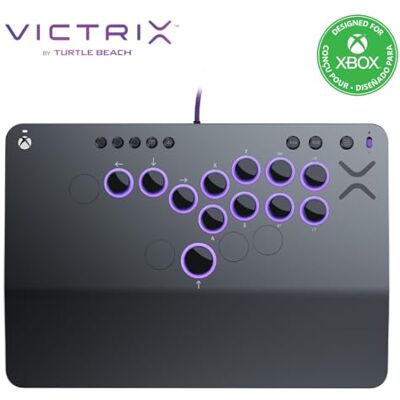 Turtle Beach Victrix Pro KO Leverless Fight Stick con licencia oficial Xbox Series X y S, interruptores RGB intercambiables en caliente Turtle Beach Victrix Pro KO Leverless Fight Stick con licencia oficial Xbox Series X y S, interruptores RGB intercambiables en caliente