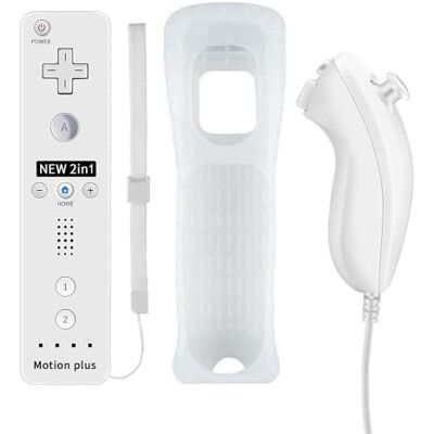 QUMOX 2en1 Remote MotionPlus Controller Remote + Nunchuk para Wii QUMOX 2en1 Remote MotionPlus Controller Remote + Nunchuk para Wii