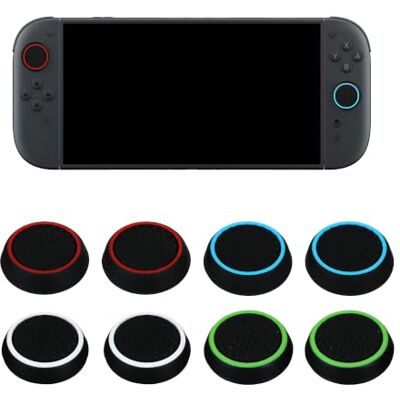 kwmobile 9x Fundas para Joystick para Nintendo Switch 2 (2025) Accesorios para Mando Cubiertas de Stick de Silicona multicolor kwmobile 9x Fundas para Joystick para Nintendo Switch 2 (2025) Accesorios para Mando Cubiertas de Stick de Silicona multicolor