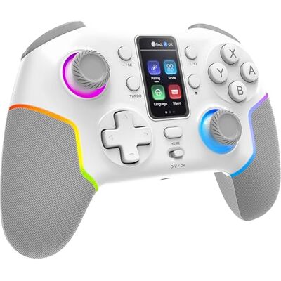Mars Gaming MGP-V3, Gamepad Inalámbrico ARGB, Triple Conexión Bluetooth 5.0/2.4GPRO / Cable, Pantalla LCD a Color, Joysticks y Gatillos Hall Effect, Switch Switch 2 PC Android iOS 13.0+, Blanco Mars Gaming MGP-V3, Gamepad Inalámbrico ARGB, Triple Conexión Bluetooth 5.0/2.4GPRO / Cable, Pantalla LCD a Color, Joysticks y Gatillos Hall Effect, Switch Switch 2 PC Android iOS 13.0+, Blanco