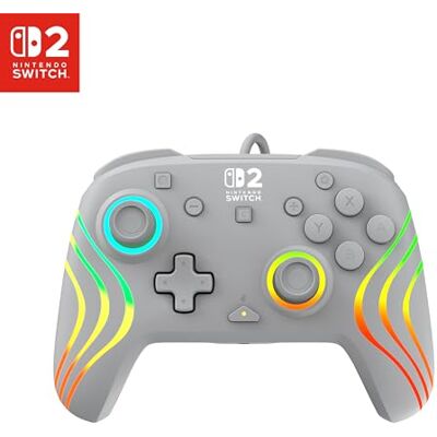 Turtle Beach Afterglow Wave Gris Mando de juego RGB con cable para Nintendo Switch 2 Turtle Beach Afterglow Wave Gris Mando de juego RGB con cable para Nintendo Switch 2