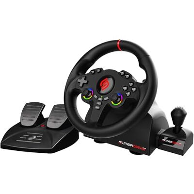 Subsonic Volante Superdrive 220 RS-X Volante de Carreras LED con Doble Joystick, Palanca de Cambios, Rotación de 180°, Pedales y Levas de Cambio. Para Switch 2/Switch, PS4, PC y Xbox Negro Subsonic Volante Superdrive 220 RS-X Volante de Carreras LED con Doble Joystick, Palanca de Cambios, Rotación de 180°, Pedales y Levas de Cambio. Para Switch 2/Switch, PS4, PC y Xbox Negro