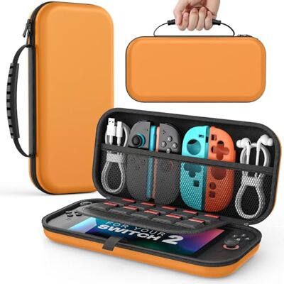 MoKo Funda para Nintendo Switch 2 2025, Funda Protectora Rígida Portátil de Viaje con para 10 Cartuchos, Estuche de Transporte para Consola Nintendo Switch 2 y Accesorios MoKo Funda para Nintendo Switch 2 2025, Funda Protectora Rígida Portátil de Viaje con para 10 Cartuchos, Estuche de Transporte para Consola Nintendo Switch 2 y Accesorios