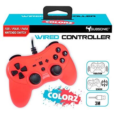 Subsonic Mando controller para Nintendo Switch, con cable, Rojo Subsonic Mando controller para Nintendo Switch, con cable, Rojo