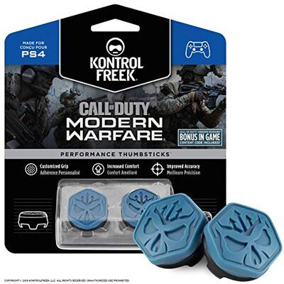 KontrolFreek Call of Duty Modern Warfare para PlayStation 4 (PS4) y PlayStation 5 (PS5) Performance Thumbsticks 2 Alturas medias, convexo Azul/Negro. KontrolFreek Call of Duty Modern Warfare para PlayStation 4 (PS4) y PlayStation 5 (PS5) Performance Thumbsticks 2 Alturas medias, convexo Azul/Negro.