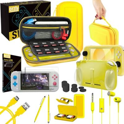 Orzly Paquete de Accesorios para Nintendo Switch Lite – Incluye: Protectores de Pantalla & Funda para Switch Lite Consola, Funda Comfort Grip, Cable USB, Auriculares y más. (Amarillo) Orzly Paquete de Accesorios para Nintendo Switch Lite – Incluye: Protectores de Pantalla & Funda para Switch Lite Consola, Funda Comfort Grip, Cable USB, Auriculares y más. (Amarillo)