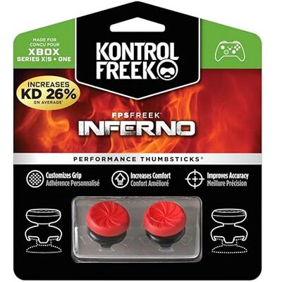 KontrolFreek FPS Freek Inferno para Xbox One y Xbox Series X Controller Pulgarsticks de Rendimiento 2 cóncavas de Talle Alto Rojo KontrolFreek FPS Freek Inferno para Xbox One y Xbox Series X Controller Pulgarsticks de Rendimiento 2 cóncavas de Talle Alto Rojo
