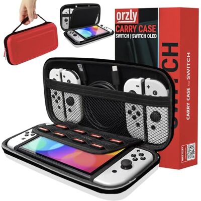 Orzly Funda para Transportar la Switch, (Roja/Blanca) Funda Dura de Viaje para Llevar la Nintendo Switch y Sus Accesorios Orzly Funda para Transportar la Switch, (Roja/Blanca) Funda Dura de Viaje para Llevar la Nintendo Switch y Sus Accesorios