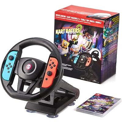 Numskull Nickelodeon Kart Racers 2 & oficial Joy-Con volante Deluxe Bundle – Juego oficial de Nintendo Switch con accesorios de mesa para volante para la consola del conmutador Numskull Nickelodeon Kart Racers 2 & oficial Joy-Con volante Deluxe Bundle – Juego oficial de Nintendo Switch con accesorios de mesa para volante para la consola del conmutador