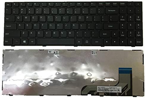 fqparts Replacement Teclado del Ordenador portátil para For Lenovo IDEAPAD 100-15IBD 100-15IBY Negro Versión en inglés de EE. UU. Segundo párrafo Cable Corto con tecla de función Naranja