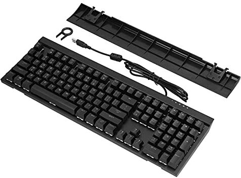 GOWENIC Teclado para Juegos, MK15 Diseño De 108 Teclas Black Axis Tea Axis Teclado Mecánico Teclado De Teclas De Cuadrados con Cable USB, con Almohadilla De Mano, para Computadoras (Interruptor marrón)