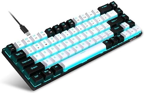 oueyfer teclado mecánico intercambiable en caliente 68 teclas compatibles con varios sistemas informáticos diseño ergonómico y teclado cable datos largo