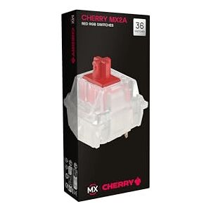 Cherry MX2A RGB Red Switch Kit, 36 Interruptores Mecánicos para Teclado DIY, Hot Swap o Gaming, Interruptor Lineal sin Clic, Suave y Directo Cherry MX2A RGB Red Switch Kit, 36 Interruptores Mecánicos para Teclado DIY, Hot Swap o Gaming, Interruptor Lineal sin Clic, Suave y Directo