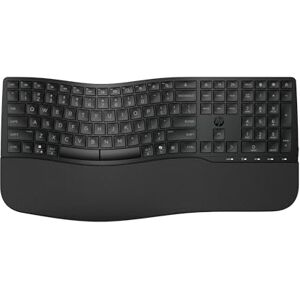HP 680 Teclado QWERTY Español inalámbrico Dual, Ángulos de Escritura Ajustables, Teclas programables, Conectividad Segura, Diseño Compacto en Forma de Onda, Reposamanos Acolchado, Color Negro HP 680 Teclado QWERTY Español inalámbrico Dual, Ángulos de Escritura Ajustables, Teclas programables, Conectividad Segura, Diseño Compacto en Forma de Onda, Reposamanos Acolchado, Color Negro