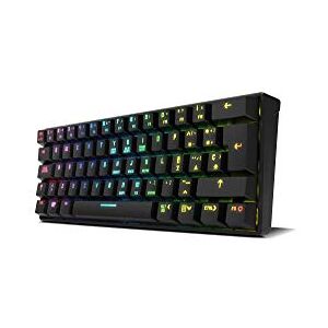 KROM KLUSTER Teclado Gaming mecánico RGB, Bluetooth 5.0 y USB, diseño en formato 60%, compatible Windows, Android, IOS y MACos, layout español, color negro. KROM KLUSTER Teclado Gaming mecánico RGB, Bluetooth 5.0 y USB, diseño en formato 60%, compatible Windows, Android, IOS y MACos, layout español, color negro.