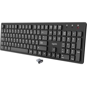 APM Teclado inalámbrico AZERTY francés, Receptor USB 2.4GHz, 105 Teclas ergonómicas, accesos directos Multimedia, batería incluida, Teclado francés para Ordenador portátil MacOS Windows Linux, 800101 APM Teclado inalámbrico AZERTY francés, Receptor USB 2.4GHz, 105 Teclas ergonómicas, accesos directos Multimedia, batería incluida, Teclado francés para Ordenador portátil MacOS Windows Linux, 800101