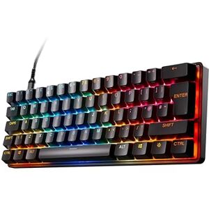 SteelSeries Apex Pro Mini Gen 3 Interruptores OmniPoint 3.0 Accionamiento Ajustable Rapid Trigger Preajustes Modo protección Rapid Tap/SOCD RGB Teclas PBT USB-C Diseño UK QWERTY SteelSeries Apex Pro Mini Gen 3 Interruptores OmniPoint 3.0 Accionamiento Ajustable Rapid Trigger Preajustes Modo protección Rapid Tap/SOCD RGB Teclas PBT USB-C Diseño UK QWERTY
