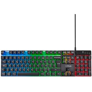 Trust GXT 835 Azor Teclado Gamer con Cable AZERTY francés, iluminación LED Arco Iris, Modo Juego, 8 Teclas Anti-ghosting, Teclado Gaming de Membrana USB, PC/Ordenador portátil Negro Trust GXT 835 Azor Teclado Gamer con Cable AZERTY francés, iluminación LED Arco Iris, Modo Juego, 8 Teclas Anti-ghosting, Teclado Gaming de Membrana USB, PC/Ordenador portátil Negro