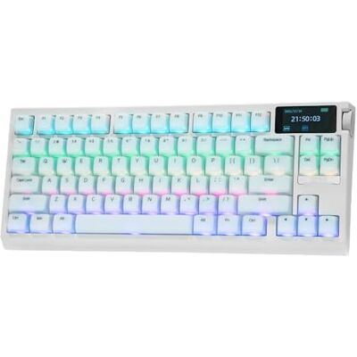 EPOMAKER G84 Pro Teclado Gaming Mecánico Inalámbrico del 75%, Blanco EPOMAKER G84 Pro Teclado Gaming Mecánico Inalámbrico del 75%, Blanco
