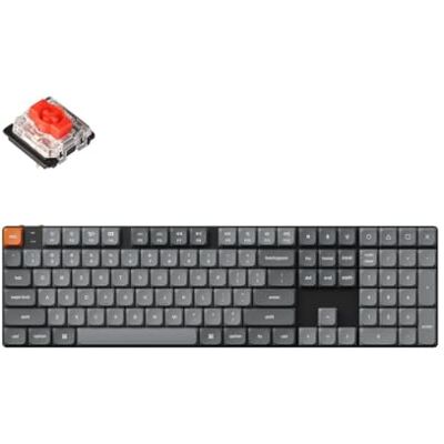 Keychron K5 MAX Teclado Mecánico Inalámbrico Ultrafino, QMK/Via programable, 3 Modos Bluetooth/2,4 GHz/Cable con LED RGB, Low Profile Gateron Red Switch Hot-Swap, Teclas PBT Keychron K5 MAX Teclado Mecánico Inalámbrico Ultrafino, QMK/Via programable, 3 Modos Bluetooth/2,4 GHz/Cable con LED RGB, Low Profile Gateron Red Switch Hot-Swap, Teclas PBT