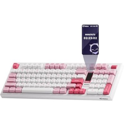 Akko 5098B Teclado inalámbrico para juegos con visualización, teclado Prunus Lannesiana con rueda de desplazamiento, teclado mecánico intercambiable en caliente con teclado numérico, teclado de junta Akko 5098B Teclado inalámbrico para juegos con visualización, teclado Prunus Lannesiana con rueda de desplazamiento, teclado mecánico intercambiable en caliente con teclado numérico, teclado de junta