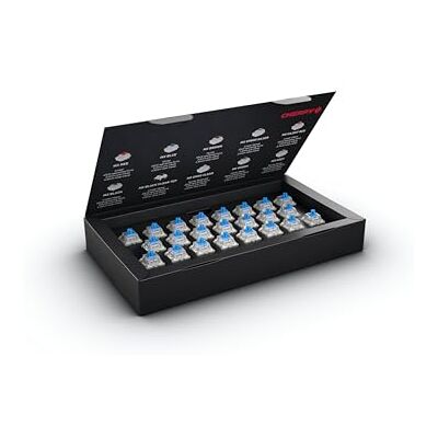 Cherry MX RGB Blue Switch Kit, 23 interruptores mecánicos para Teclado DIY, Hot Swap o Gaming, Switch táctil con Clic (Clicky), sonoro y perceptible Cherry MX RGB Blue Switch Kit, 23 interruptores mecánicos para Teclado DIY, Hot Swap o Gaming, Switch táctil con Clic (Clicky), sonoro y perceptible