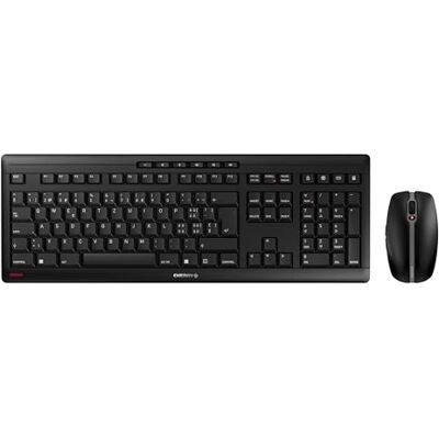 Cherry Stream Desktop, Pack de Teclado y Ratón Inalámbricos, Distribución de Teclado Suizo (QWERTZ), Radiofrecuencia 2,4 GHz, Teclas Silenciosas, a Pilas, Negro Cherry Stream Desktop, Pack de Teclado y Ratón Inalámbricos, Distribución de Teclado Suizo (QWERTZ), Radiofrecuencia 2,4 GHz, Teclas Silenciosas, a Pilas, Negro