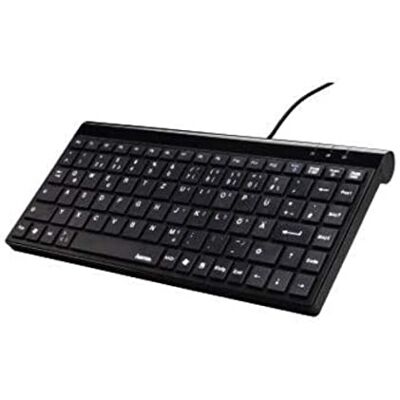 Hama Teclado Mini con Cable (Ajuste de inclinación, Enchufe USB Tipo A, 88 Teclas, Teclas Planas), Color Negro Hama Teclado Mini con Cable (Ajuste de inclinación, Enchufe USB Tipo A, 88 Teclas, Teclas Planas), Color Negro