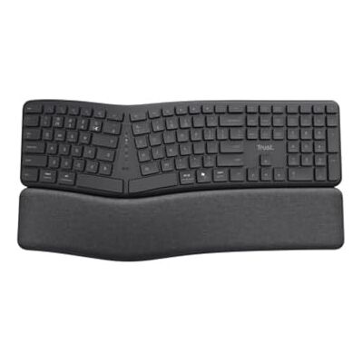 Trust Keyra tastiera Casa/ufficio RF senza fili + Bluetooth QWERTY Inglese Nero ( Keyra Ergonomic Multidevice Wireless Keyboard Black 25707) Versione UK Trust Keyra tastiera Casa/ufficio RF senza fili + Bluetooth QWERTY Inglese Nero ( Keyra Ergonomic Multidevice Wireless Keyboard Black 25707) Versione UK