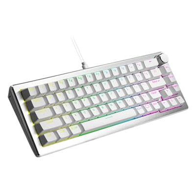 Cooler Master Teclado mecánico CK720 intercambiable en caliente 65% plateado/blanco, interruptores táctiles marrones Kailh Box V2, RGB personalizable, conectividad USB-C, dial de 3 vías, QWERTY Cooler Master Teclado mecánico CK720 intercambiable en caliente 65% plateado/blanco, interruptores táctiles marrones Kailh Box V2, RGB personalizable, conectividad USB-C, dial de 3 vías, QWERTY
