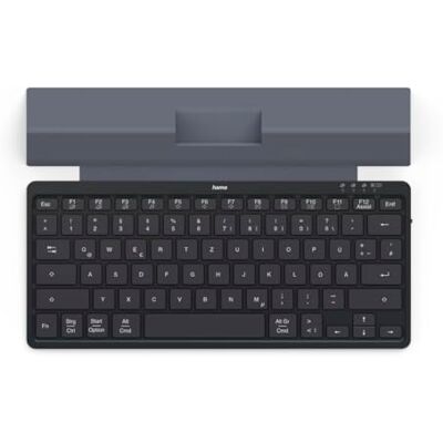 Hama Teclado Multidispositivo Travel 600 pulgadas, funda Bluetooth® pequeño, teclado inalámbrico QWERTZ DE, negro Hama Teclado Multidispositivo Travel 600 pulgadas, funda Bluetooth® pequeño, teclado inalámbrico QWERTZ DE, negro