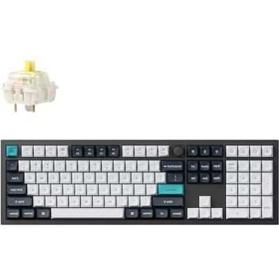 Keychron Q6 MAX QMK/Via Teclado Mecánico con Cable Bluetooth Inalámbrico /2.4 GHz/USB-C, Tamaño Completo Mando Programable LED RGB Hot-Swappable Gateron Banana Switch para Mac Windows Linux Negro Keychron Q6 MAX QMK/Via Teclado Mecánico con Cable Bluetooth Inalámbrico /2.4 GHz/USB-C, Tamaño Completo Mando Programable LED RGB Hot-Swappable Gateron Banana Switch para Mac Windows Linux Negro