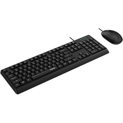 Rapoo I Teclado y Ratón con Cable QUERTY Español, Negro Rapoo I Teclado y Ratón con Cable QUERTY Español, Negro