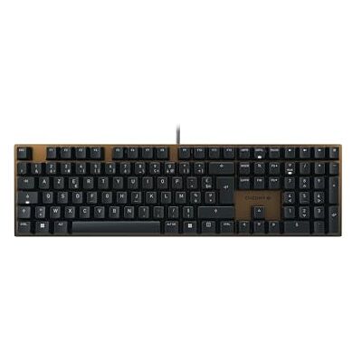 Cherry KC 200 MX, Teclado Mecánico de Oficina con Placa de Metal Anodizado, Distribución de Teclado Francés (AZERTY), con Cable, Switches MX2A Brown, Negro/Bronce Cherry KC 200 MX, Teclado Mecánico de Oficina con Placa de Metal Anodizado, Distribución de Teclado Francés (AZERTY), con Cable, Switches MX2A Brown, Negro/Bronce