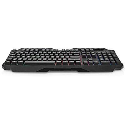 NEDIS Teclado para Juegos con Cable USB Type-A Llaves de Membrana LED AZERTY Disposición FR Longitud del Cable de alimentación: 1.30 m Multimedia NEDIS Teclado para Juegos con Cable USB Type-A Llaves de Membrana LED AZERTY Disposición FR Longitud del Cable de alimentación: 1.30 m Multimedia