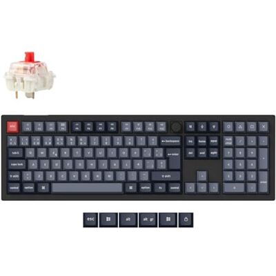 Keychron V6 MAX Teclado Mecánico Inalámbrico Personalizado, 2.4 GHz Conexión Bluetooth por Cable QMK/Via Programable, Hot-Swap Interruptores Gateron Jupiter Rojos para Mac/Windows/Linux-ES Layout Keychron V6 MAX Teclado Mecánico Inalámbrico Personalizado, 2.4 GHz Conexión Bluetooth por Cable QMK/Via Programable, Hot-Swap Interruptores Gateron Jupiter Rojos para Mac/Windows/Linux-ES Layout