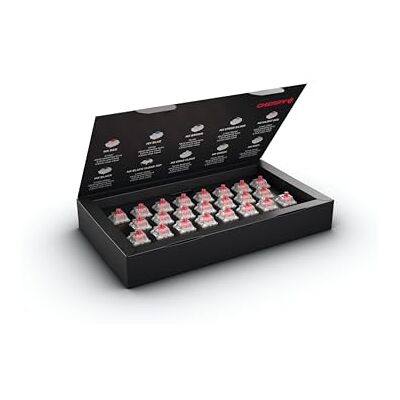 Cherry MX RGB Silent Red Switch Kit, 23 interruptores mecánicos para Teclado DIY, Hot Swap o Gaming, Switch Lineal sin Clic, Suave y silencioso Cherry MX RGB Silent Red Switch Kit, 23 interruptores mecánicos para Teclado DIY, Hot Swap o Gaming, Switch Lineal sin Clic, Suave y silencioso