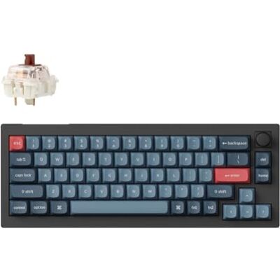 Keychron V2 MAX Teclado Mecánico Inalámbrico 65%, 2.4 GHz/Bluetooth 5.1/USB, RGB con Mando programable QMK/Via, Hot-Swappable Gateron Brown, Gasket Mount para Mac Windows Linux Negro Keychron V2 MAX Teclado Mecánico Inalámbrico 65%, 2.4 GHz/Bluetooth 5.1/USB, RGB con Mando programable QMK/Via, Hot-Swappable Gateron Brown, Gasket Mount para Mac Windows Linux Negro