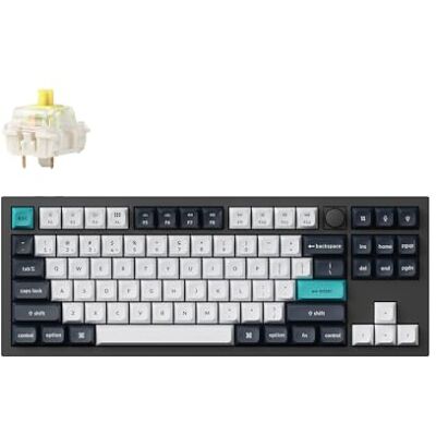 Keychron Q3 MAX Teclado Mecánico Inalámbrico, Aluminio Completo, Bluetooth 2.4 GHz, Diseño QMK TKL, LED RGB, Hot-swappable Gateron Banana Switch Compatible con Mac Windows Linux Negro Keychron Q3 MAX Teclado Mecánico Inalámbrico, Aluminio Completo, Bluetooth 2.4 GHz, Diseño QMK TKL, LED RGB, Hot-swappable Gateron Banana Switch Compatible con Mac Windows Linux Negro