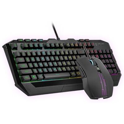 Cooler Master Devastator 3 RGB Teclado para juegos Combo de mouse, teclado RGB de 6 zonas, Rollover de 26 teclas, mouse ambidiestro, mouse RGB de 5 zonas, sensor óptico, 4800 DPI, teclas multimedia Cooler Master Devastator 3 RGB Teclado para juegos Combo de mouse, teclado RGB de 6 zonas, Rollover de 26 teclas, mouse ambidiestro, mouse RGB de 5 zonas, sensor óptico, 4800 DPI, teclas multimedia