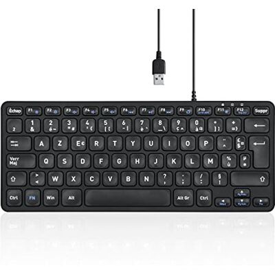Perixx PERIBOARD-432 Teclado USB con Cable, diseño Delgado con Teclas de Gran carácter, diseño AZERTY francés Perixx PERIBOARD-432 Teclado USB con Cable, diseño Delgado con Teclas de Gran carácter, diseño AZERTY francés