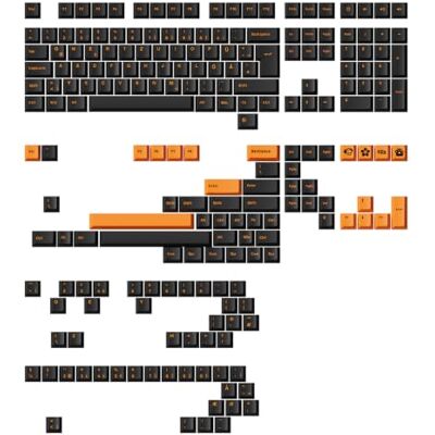 Akko Teclas ISO de 210 Teclas, PBT, Doble inyección, Perfil Cherry Diseño ISO-DE/UK/Nordic, teclas con perfil Cherry para teclados mecánicos personalizados y para juegos (naranja sobre negro) Akko Teclas ISO de 210 Teclas, PBT, Doble inyección, Perfil Cherry Diseño ISO-DE/UK/Nordic, teclas con perfil Cherry para teclados mecánicos personalizados y para juegos (naranja sobre negro)