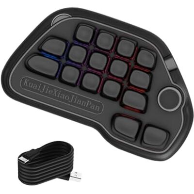 Genérico Teclado numérico mecánico intercambiable de 17 teclas con retroiluminación RGB a través de teclado numérico USB programable para computadora portátil, de escritorio, teclas PBT con retroiluminación Genérico Teclado numérico mecánico intercambiable de 17 teclas con retroiluminación RGB a través de teclado numérico USB programable para computadora portátil, de escritorio, teclas PBT con retroiluminación